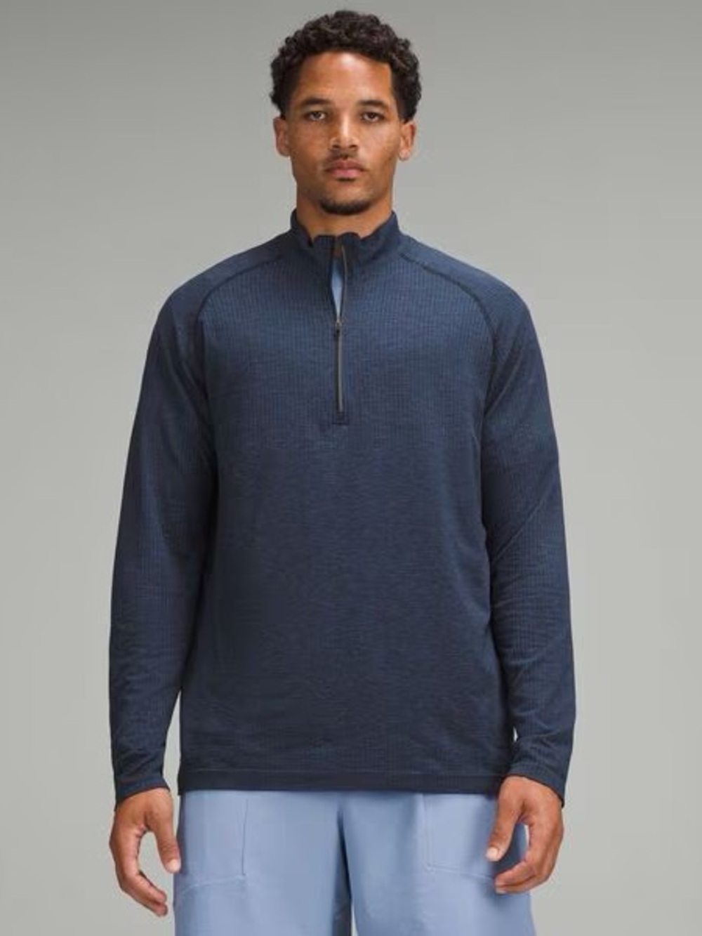 LULULEMON Metal Vent Tech Midweight Half Zip In Mineral Blue True Navy Size XL